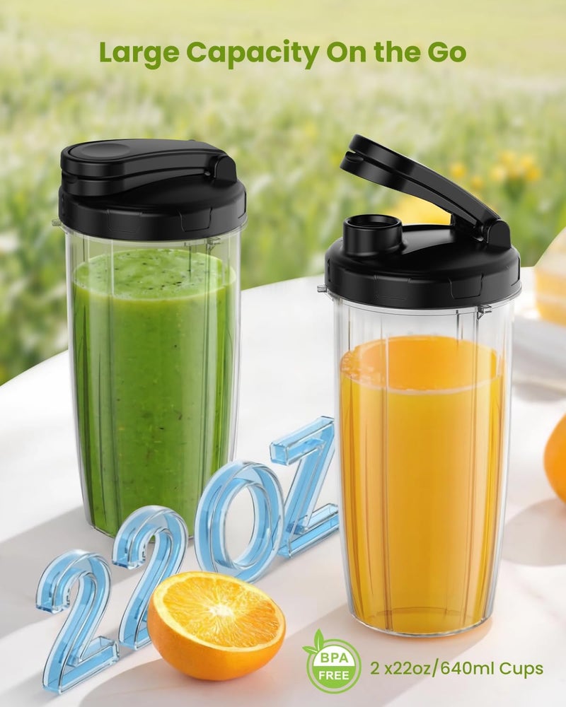 LAMPICK Blenders for Smoothie, 900W Personal Blender for Shakes and Smoothies with 2 * 22oz BPA Free Portable Cups, Small Juicer for Protein Shake, Baby Food, Frozen Drink - Image 5